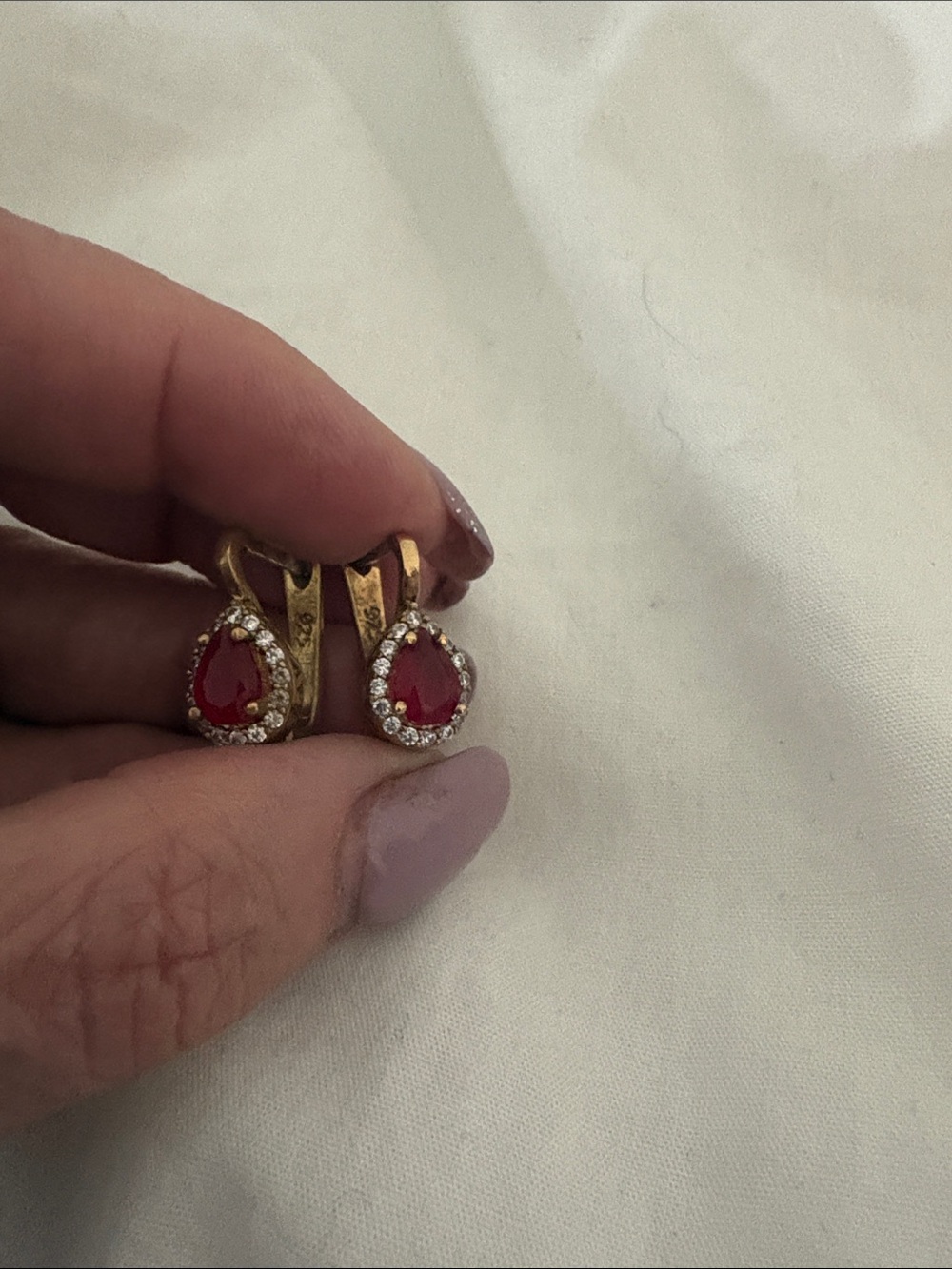 Sterling Silver Genuine Ruby earrings